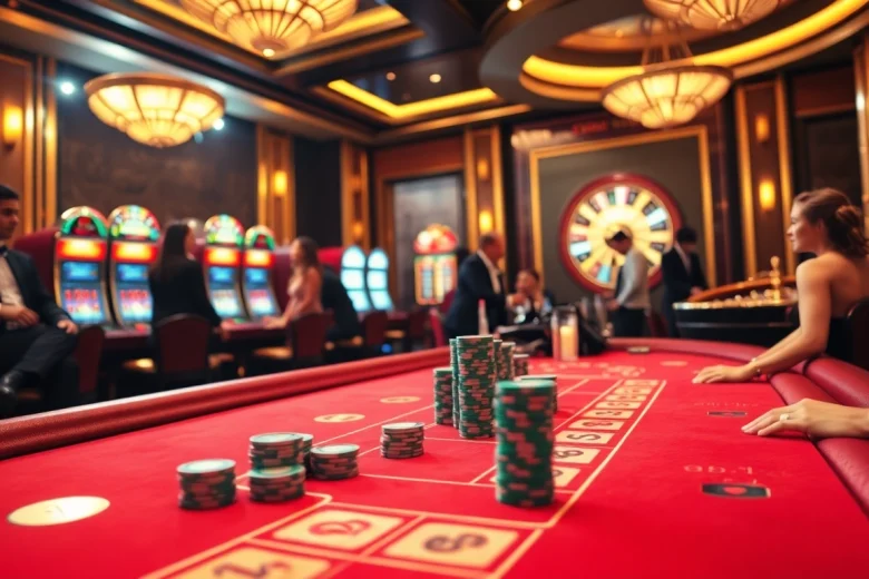 Exciting baccarat at nhà cái bin88 with elegant dealers and vibrant casino atmosphere.