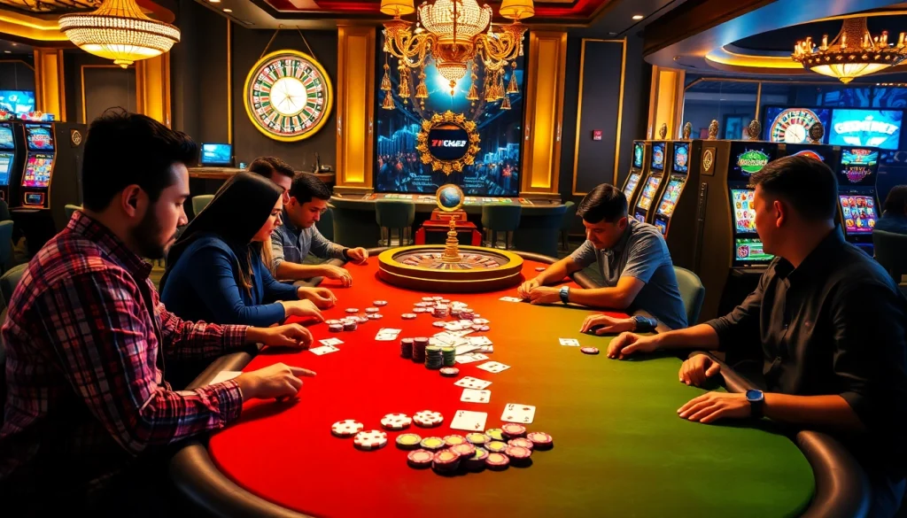 Experience the thrill of gambling at tk88 with vibrant poker gameplay and luxurious casino tables.
