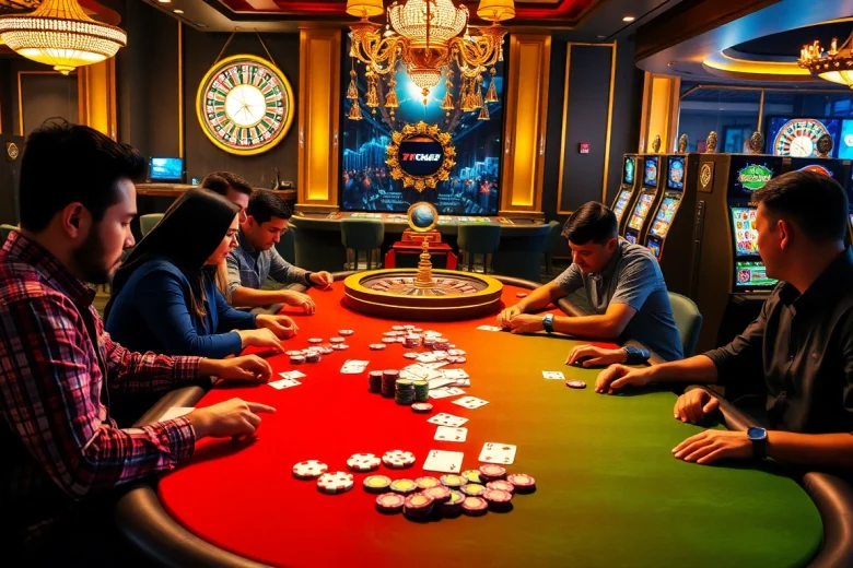 Experience the thrill of gambling at tk88 with vibrant poker gameplay and luxurious casino tables.