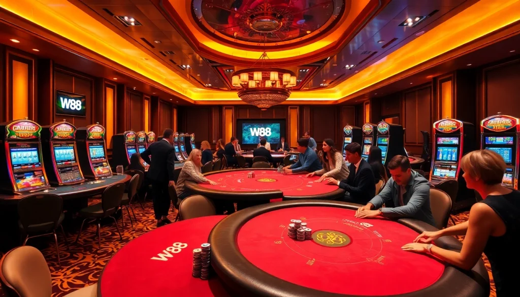 Experience the thrill of winning at W88's immersive casino environment filled with excitement.