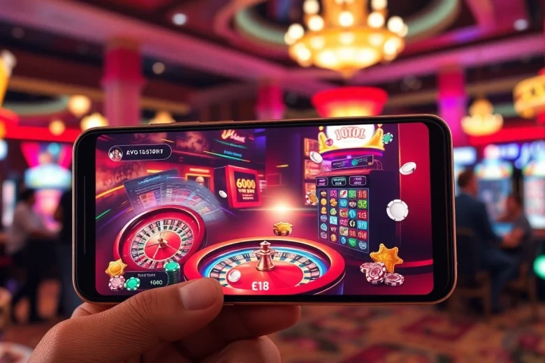 Experience the thrill of ink vao 12bet with vibrant gambling visuals of poker chips and roulette wheels.