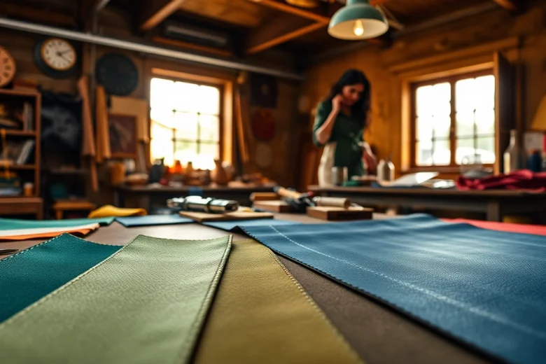 Laat skai leer zien in diverse kleuren en texturen tijdens een ambachtelijke demonstratie.