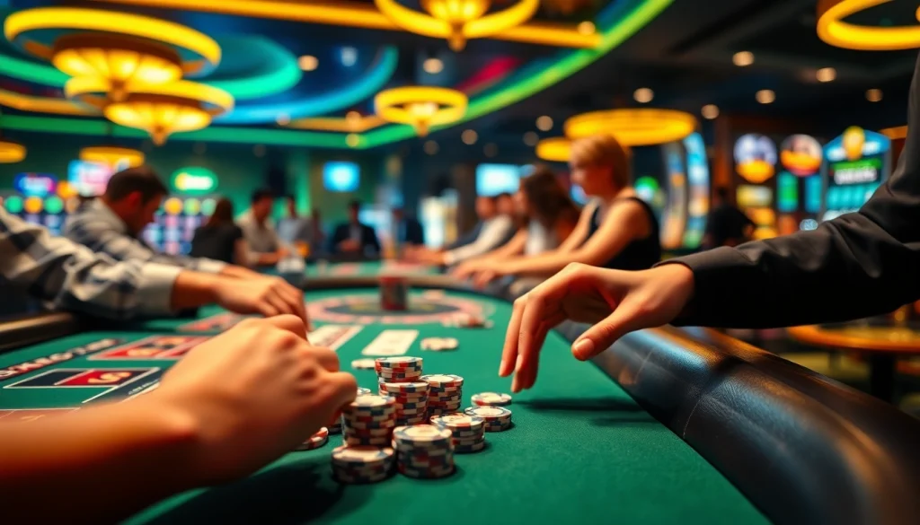 Exciting Canadian casinos online experience with players engaged in thrilling gaming.
