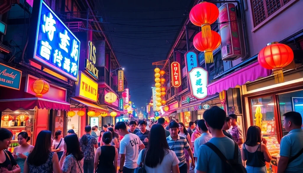 Explore the vibrant 하노이밤문화 with lively bars, colorful neon lights, and diverse nightlife activities.