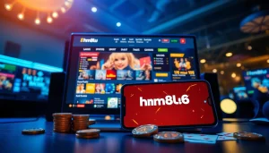 Online betting interface featuring http://hm88.blue/ showcasing casino and sports betting excitement.