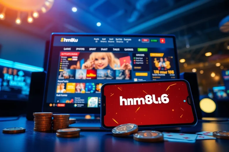 Online betting interface featuring http://hm88.blue/ showcasing casino and sports betting excitement.