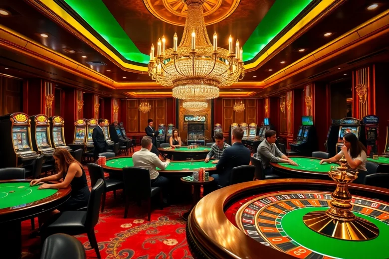 Trải nghiệm sự hứng khởi của tik88 trong một casino sang trọng với các trò chơi poker và máy đánh bạc sống động.