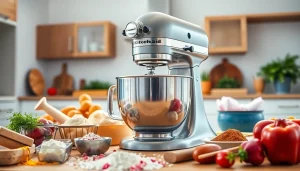 Explore the versatile KitchenAid mixer NZ, showcasing its features in a bright kitchen.