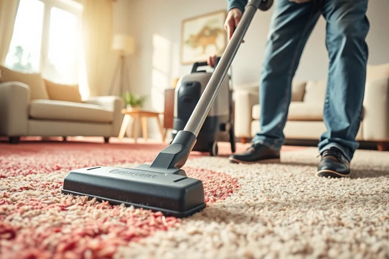 Get exciting carpet cleaning specials with a professional technician transforming your carpet in a cozy living room.