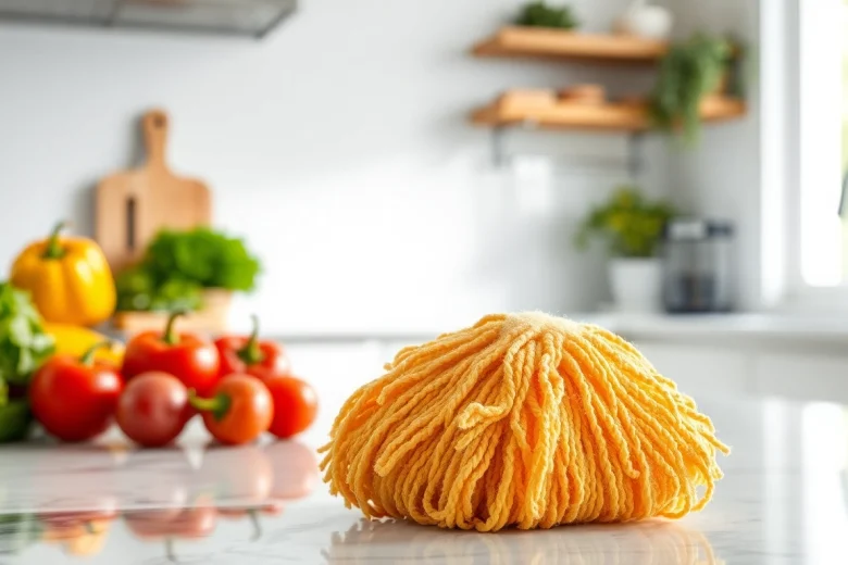 Enhance cleaning with a kitchen loofah scrubber showcasing its vibrant texture and eco-friendly appeal.