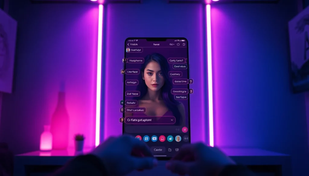 Engaging NSFW AI chat interface demonstrating intimate conversations.