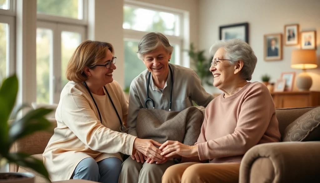 Caregivers providing austin senior home care services in a warm and inviting environment.