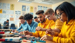 Learn at an electrician trade school in Colorado with students engaged in hands-on training.
