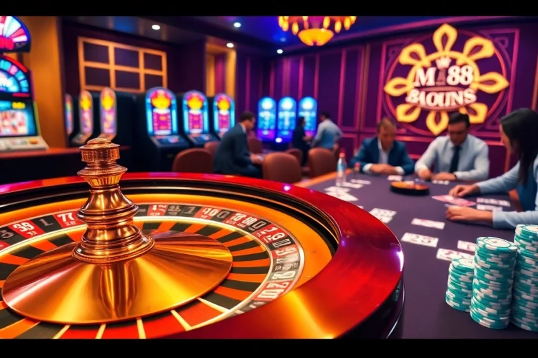 Experience the thrill of MM 88 casino with vibrant poker tables and exciting slot games.