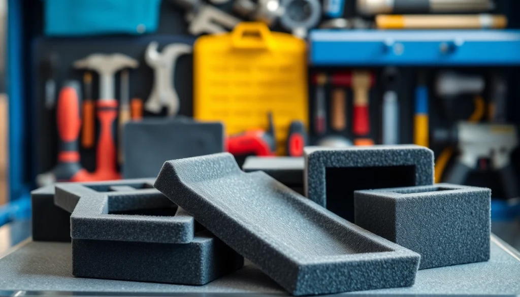 Showcasing custom foam inserts designed for versatile protection and organization of tools.