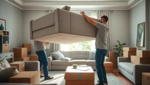 Movers delivering Ludlow removals services with professionalism in a bright residential setting.