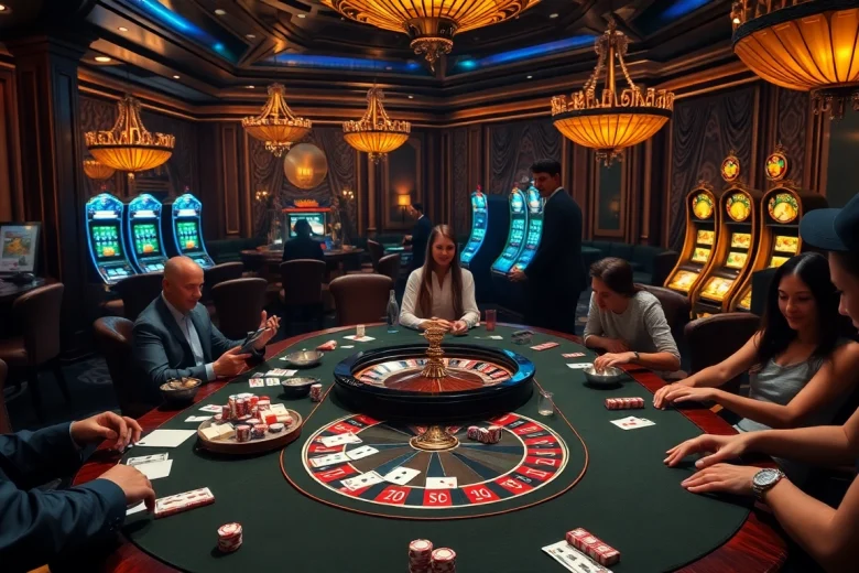 Attendees at a casino table engage with cards and chips, referencing hidden wiki link.