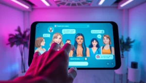 Engaging NSFW chat AI interface with vibrant avatars and modern design