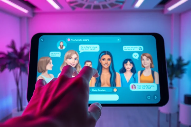 Engaging NSFW chat AI interface with vibrant avatars and modern design