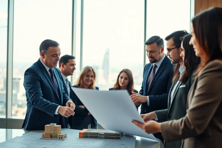 Promote construction advocacy carolinas with leaders discussing plans in a professional setting.