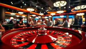 Engaging scene at cs2 gambling sites reddit highlighting roulette excitement in a vibrant casino.