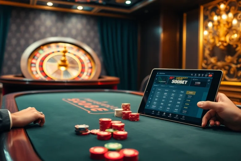 Experience high-stakes gaming with a glamorous casino scene featuring link alternatif sbobet elements.