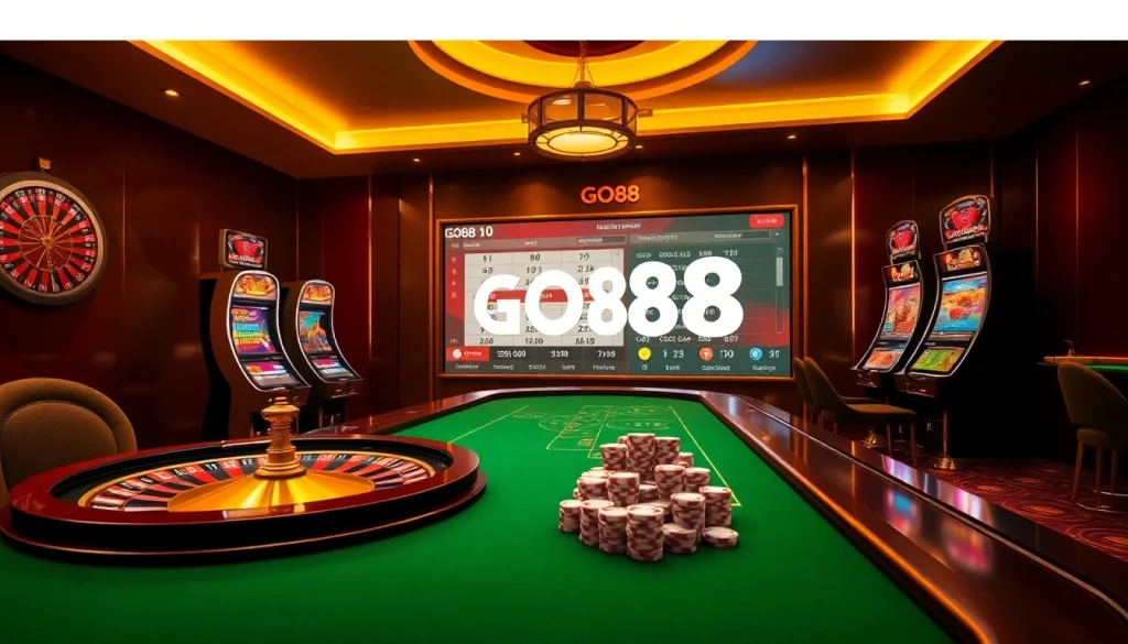 Action-packed online gaming at https://taigo88.team/ featuring roulette, slot machines, and poker chips
