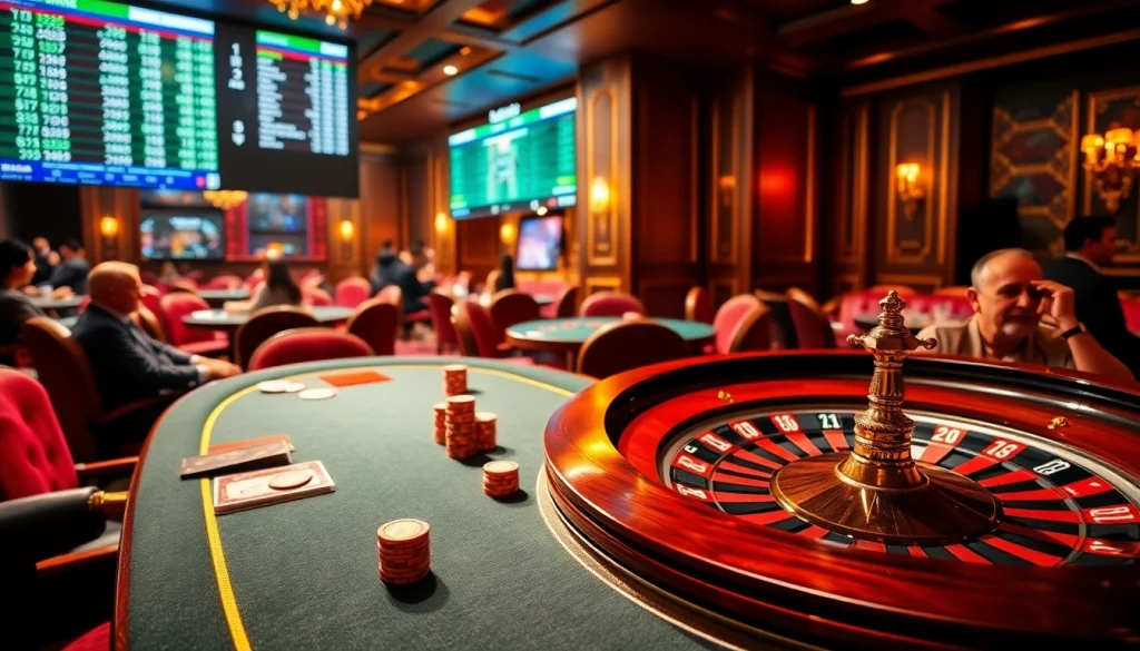 Experience thrilling gambling at https://jun886.dev/ with poker chips and roulette in a luxurious casino.