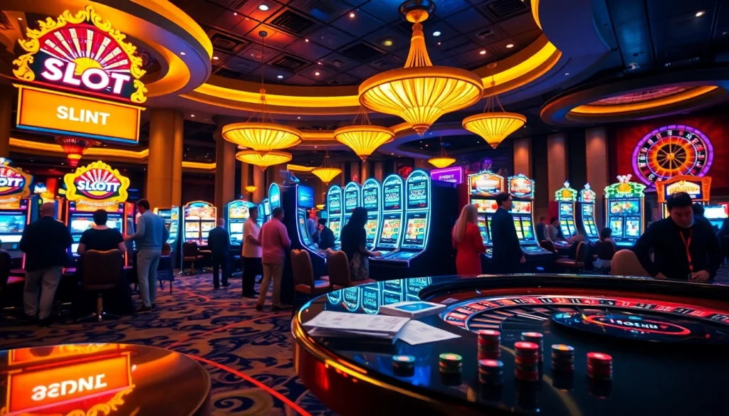 Rasakan sensasi bermain slot deposit pulsa tanpa potongan dengan mesin yang penuh warna dan pemain yang antusias.