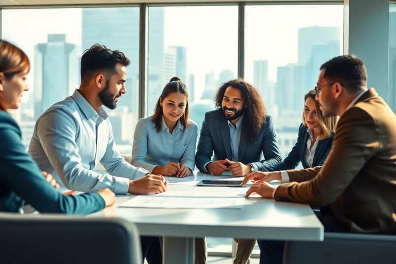 Finding local sales jobs near me with a collaborative team in a bright office.