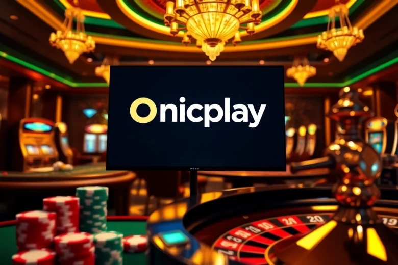 Experience thrilling online gambling with Onicplay's immersive casino setup and poker action.
