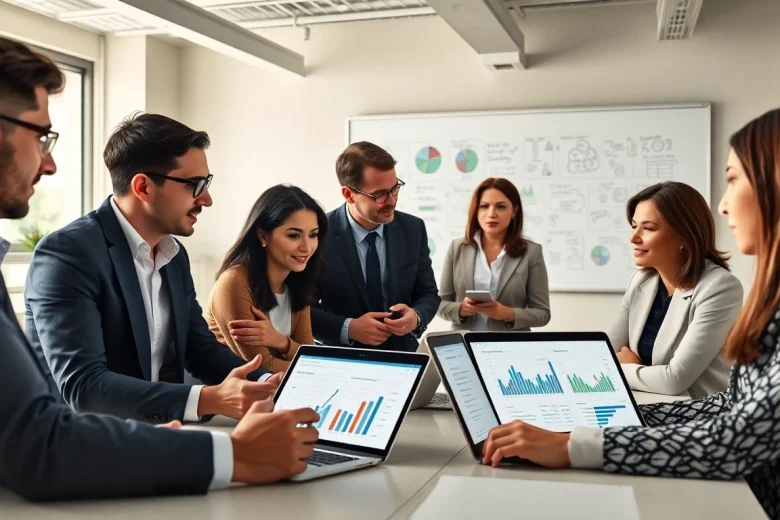 Enhance competitive intelligence for sales with a diverse sales team collaborating effectively.