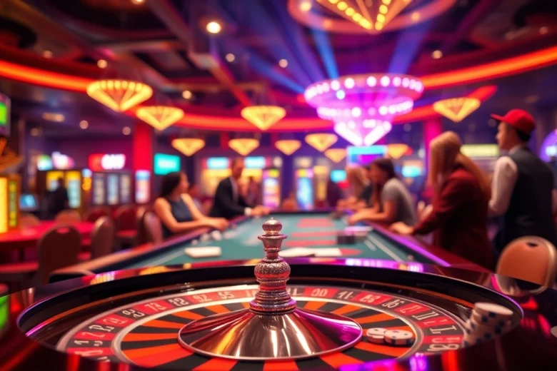 Pinco Casino ekspert reyi ilə oyunçuların əyləncəli anlarını paylaşdığı kazino atmosferi.