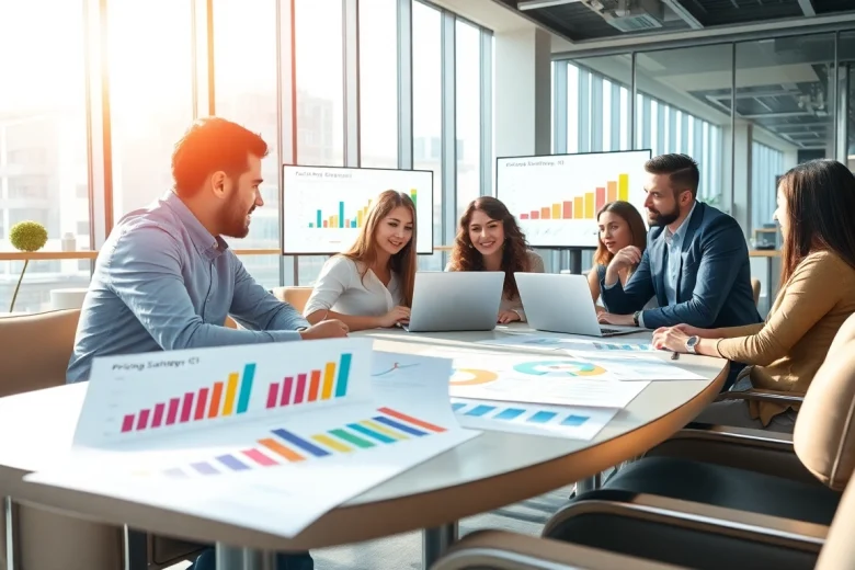 Find competitor pricing through a dynamic business meeting analyzing market strategies.
