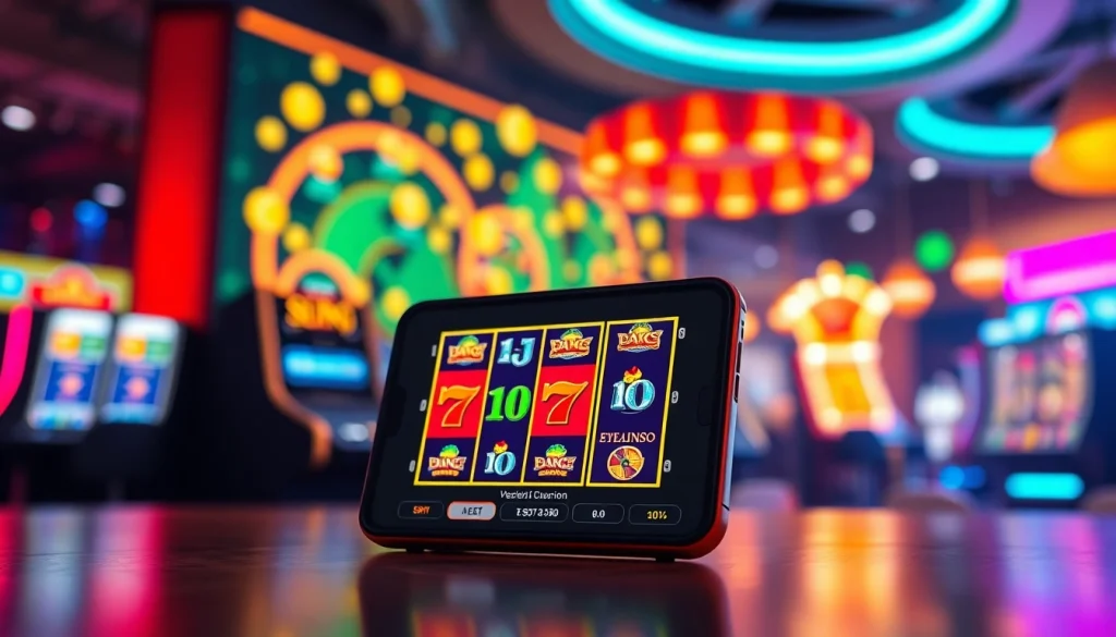 Menampilkan slot deposit 1k melalui tampilan perangkat seluler yang menarik dan cerah.