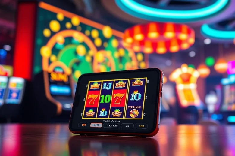 Menampilkan slot deposit 1k melalui tampilan perangkat seluler yang menarik dan cerah.