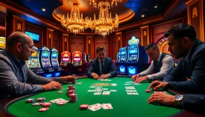 Place bets on the poker table featuring a unique b52 card design during a thrilling casino night.