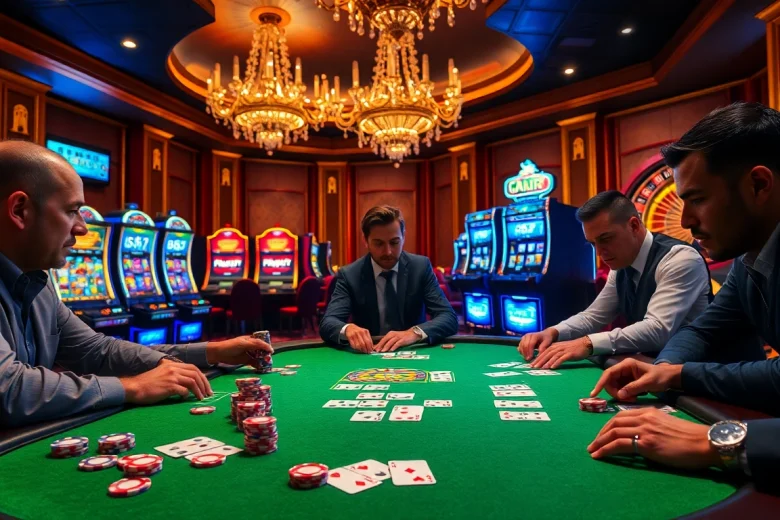 Place bets on the poker table featuring a unique b52 card design during a thrilling casino night.