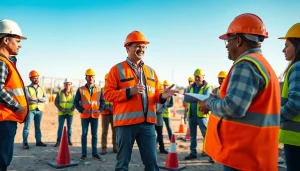 Engaging construction site safety training illustrating diverse participants learning safety protocols effectively.