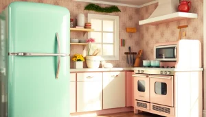 Transform your kitchen with a vibrant retro appliance collection featuring classic designs.