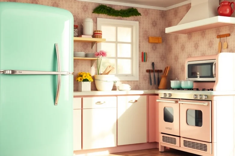 Transform your kitchen with a vibrant retro appliance collection featuring classic designs.