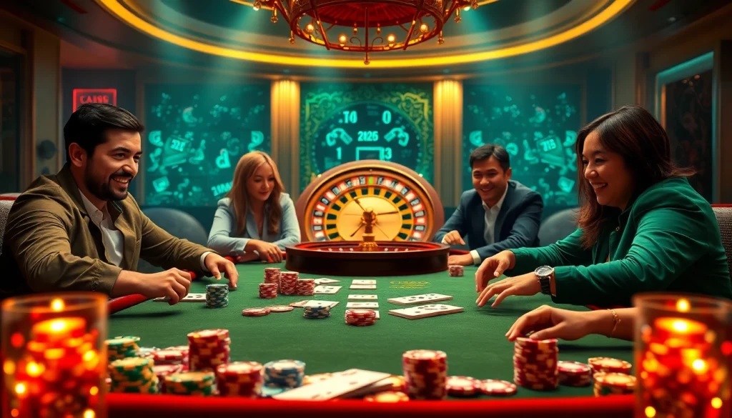 Vivez l'excitation du meilleur casino en ligne 2026 avec des joueurs à une table de poker passionnante.