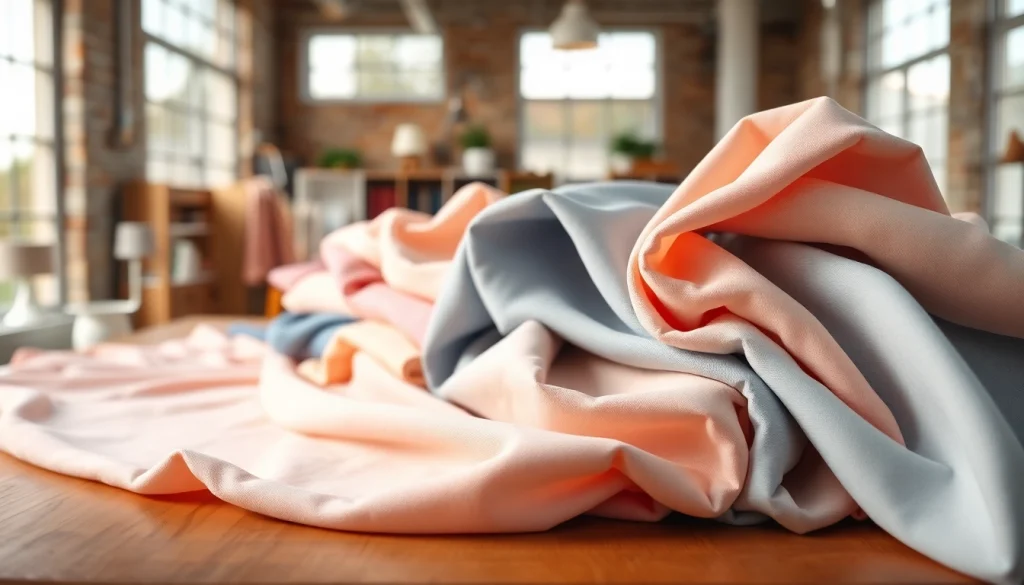 Zachte stof voor kleding, verschillende texturen en kleuren geboden voor modeontwerpen.