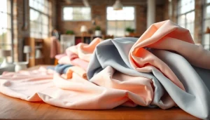 Zachte stof voor kleding, verschillende texturen en kleuren geboden voor modeontwerpen.