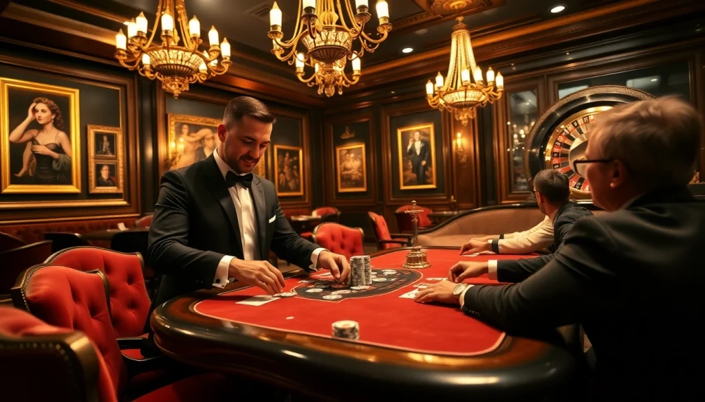 Experience the thrill of gaming at https://www.kjc.global/ in this vibrant casino scene featuring a winning poker hand.