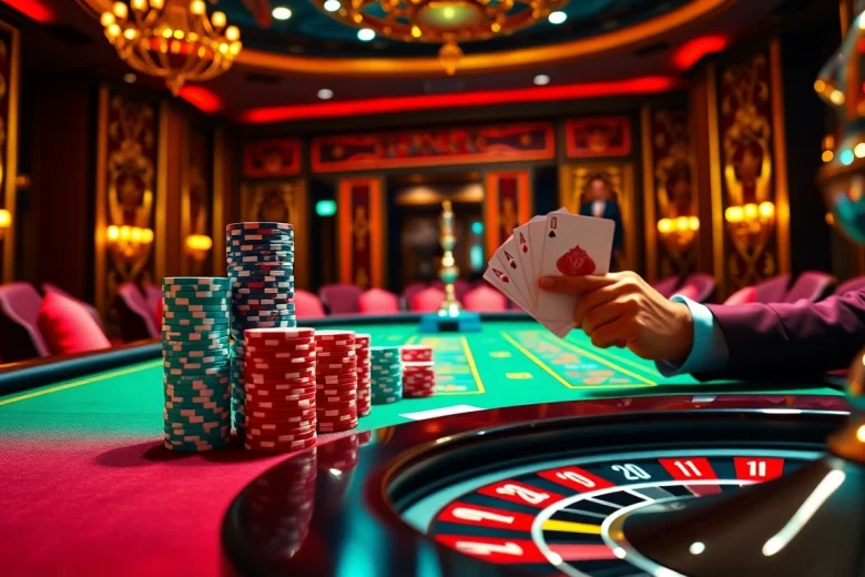 Vivez l'excitation au meilleur casino en ligne 2026 avec une ambiance de table de poker à enjeux élevés.