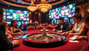 Découvrez l'excitation du meilleur casino en ligne 2026 avec des joueurs profitant de la roulette et du poker.