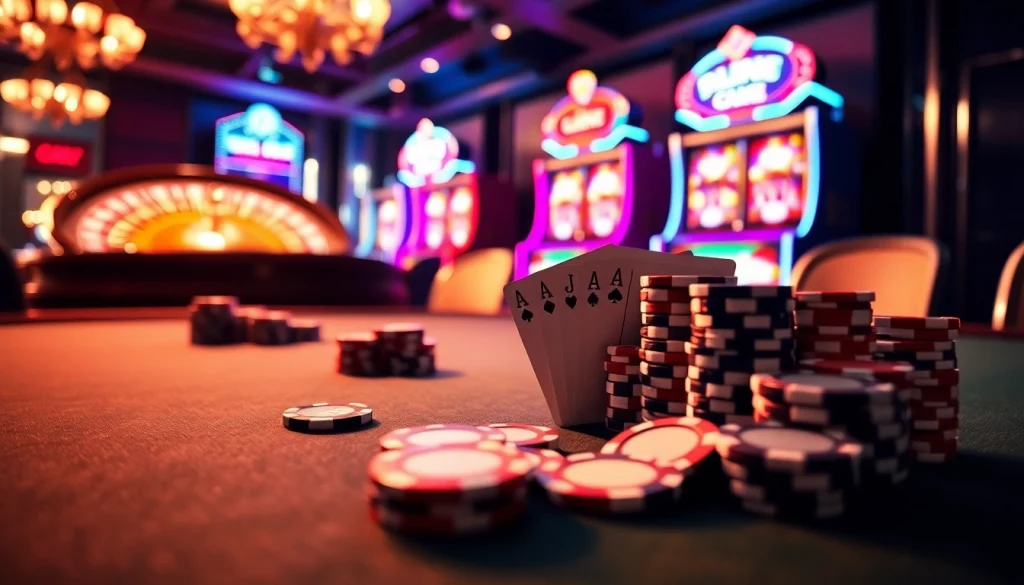 Vivez l'excitation au meilleur casino en ligne 2026 avec des jetons de poker et des cartes vibrants.